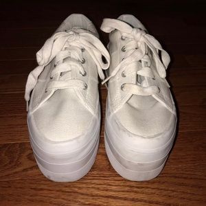White platform sneakers
